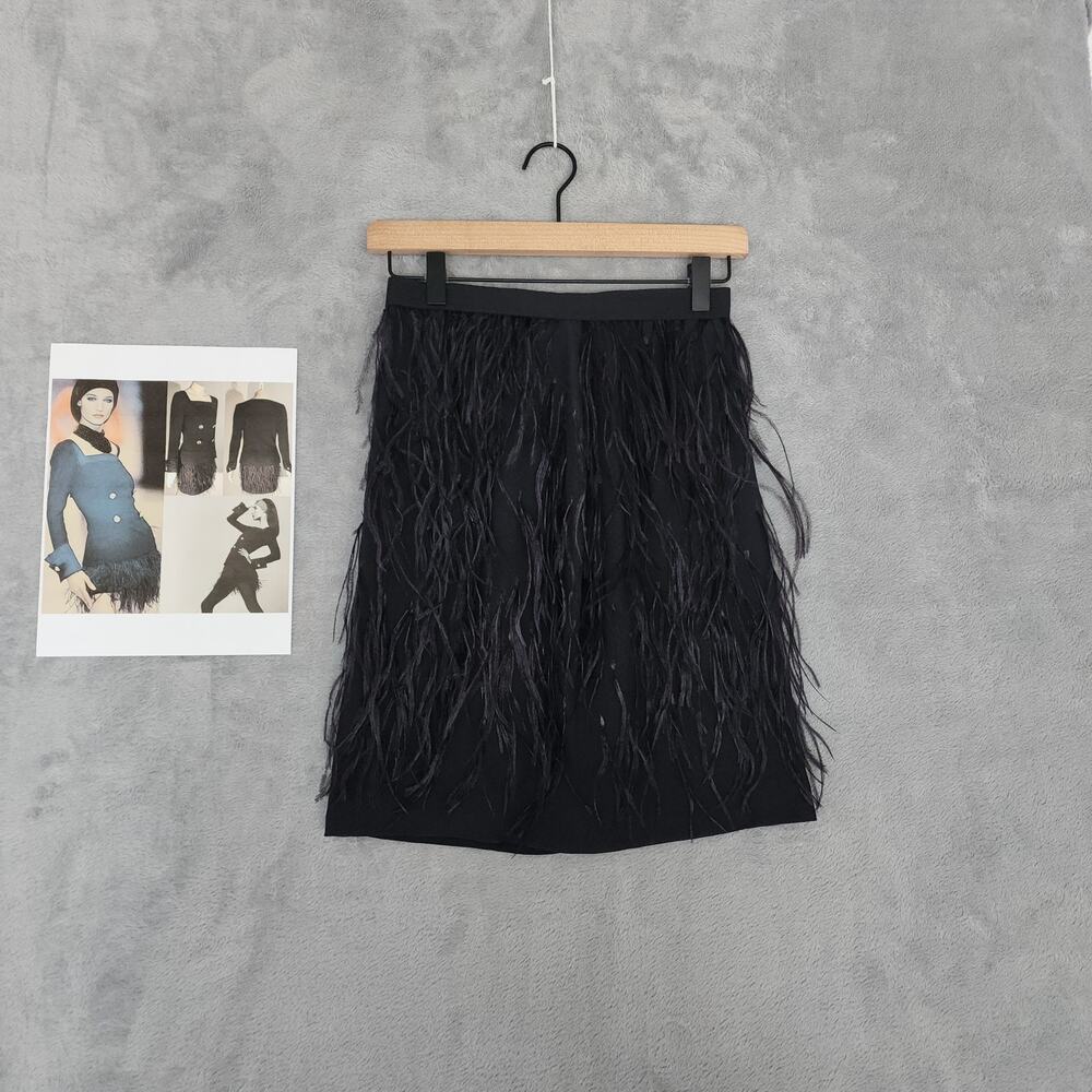 Vintage Gianni Versace Couture silk feather skirt 1990/1991 runway collection